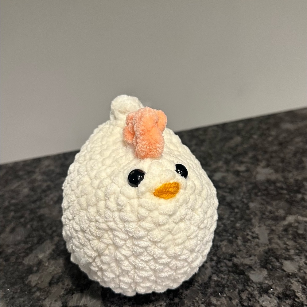Handmade Amigurumi Soft Crochet Small Chicken Stuffed Animal Plushie